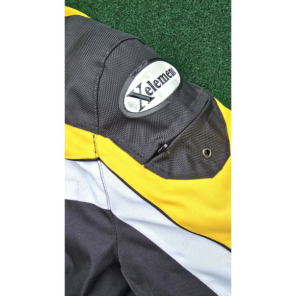 VTG Xelement Motorcycle Jacket Nylon Black Yellow PADDED Racing Men's Size XXL - Picture 5 of 13